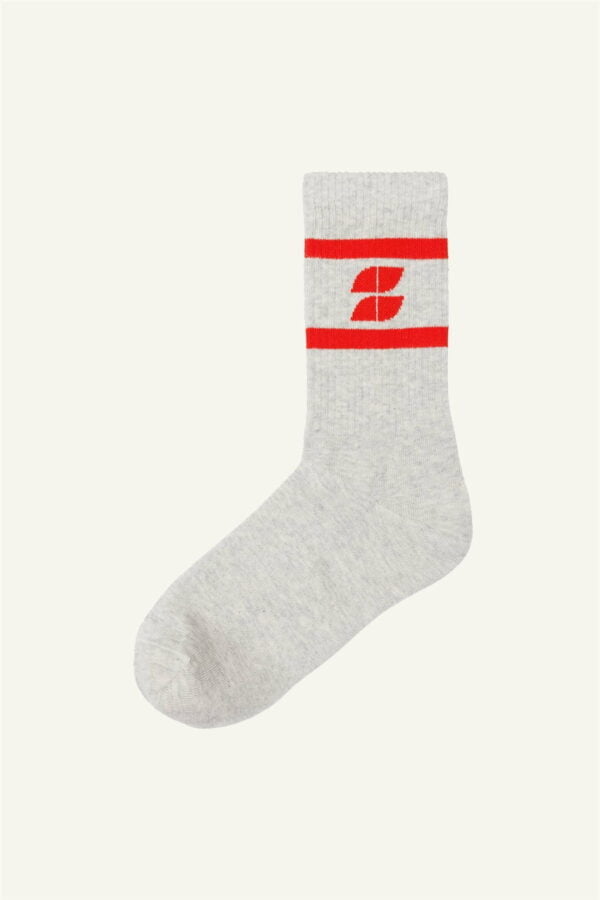 By-Bar Logo socks grijs/rood