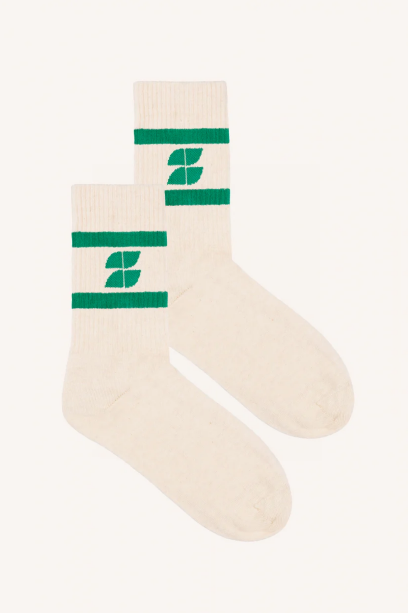 By-Bar Logo socks creme/groen