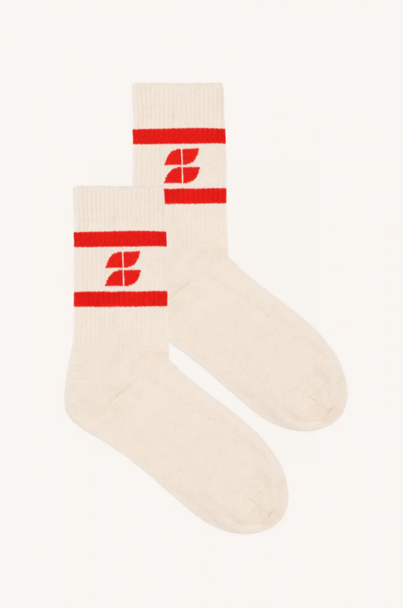 By-Bar Logo socks creme/rood