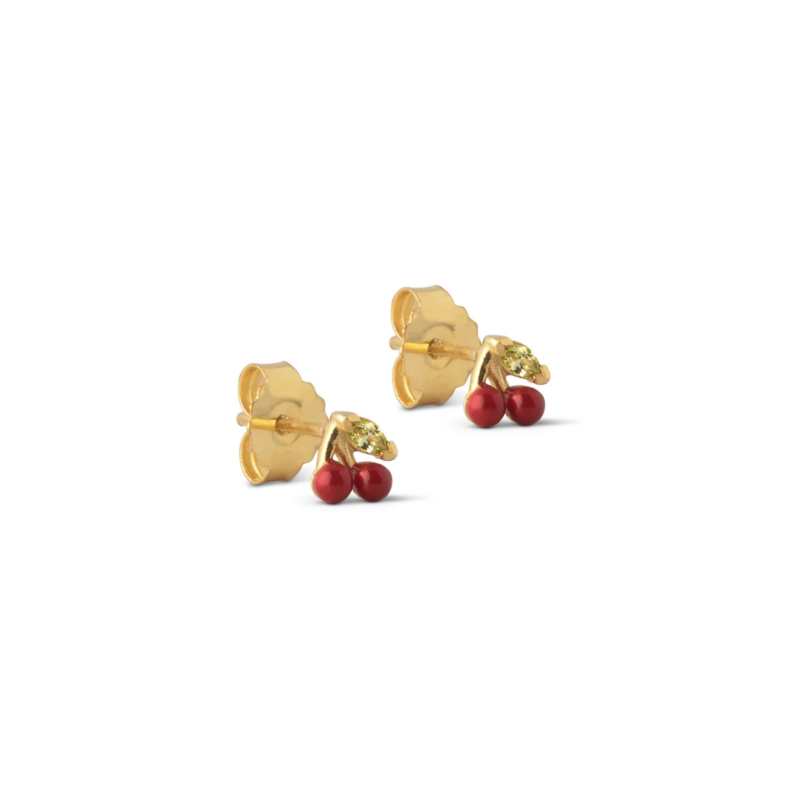 Enamel Cherry studs