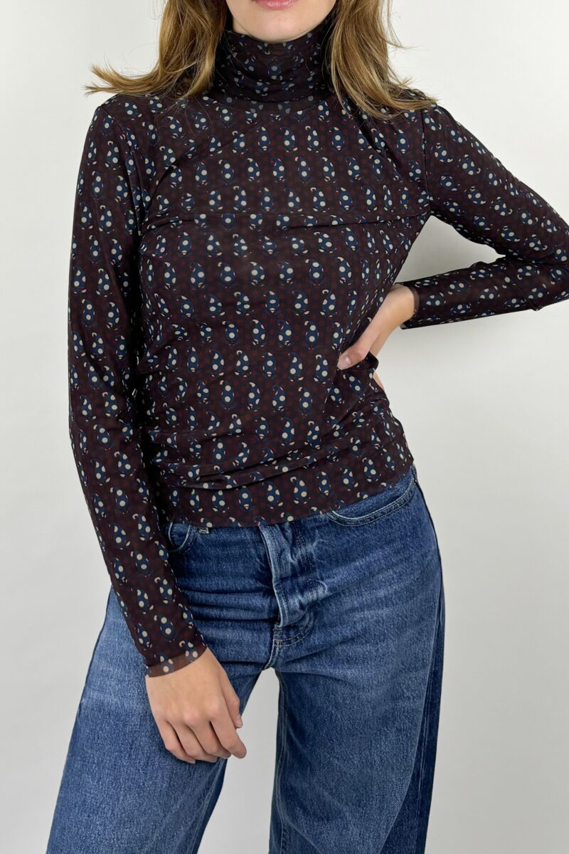 By- Bar Mesh paisley top