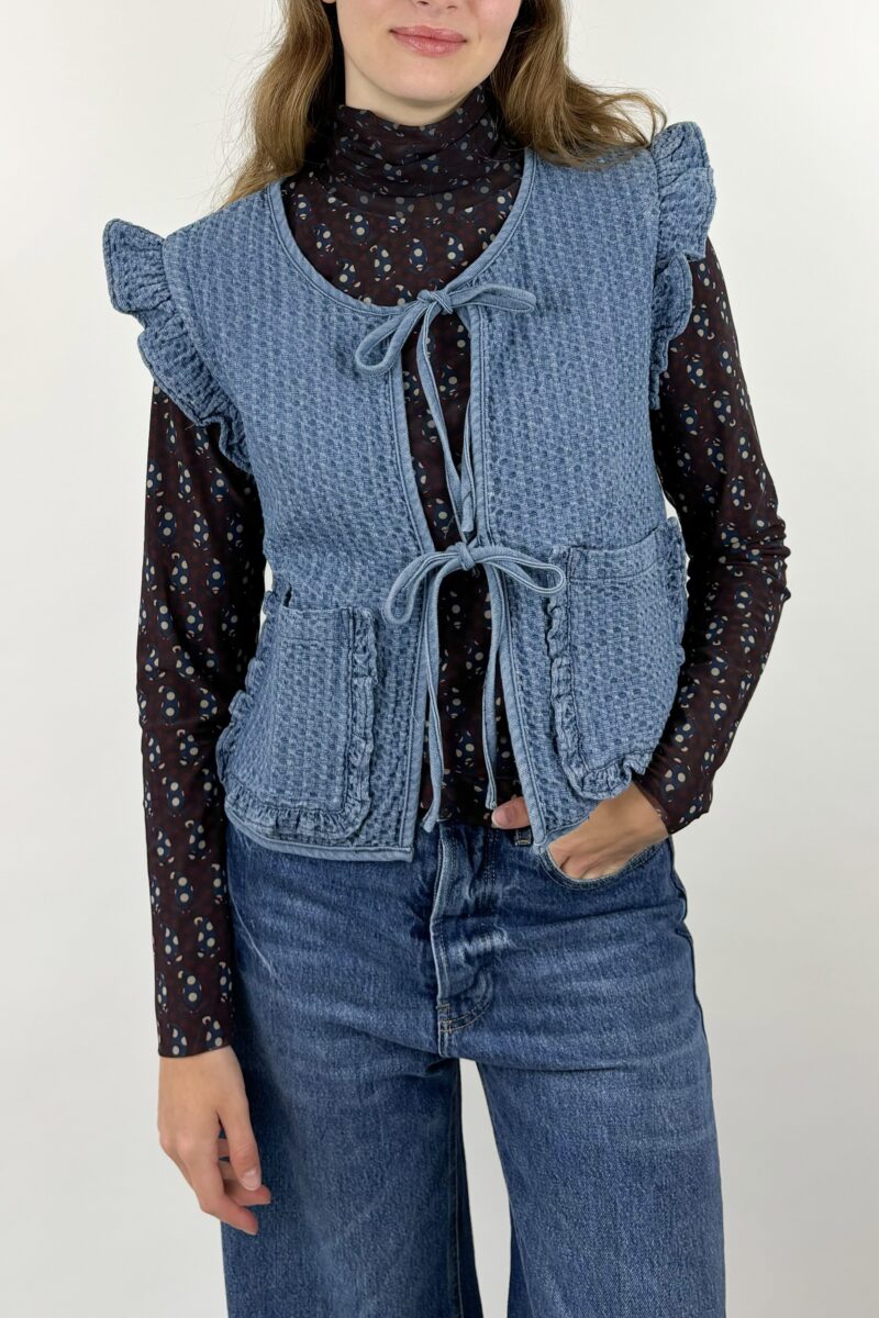 Co Couture Check denim vest