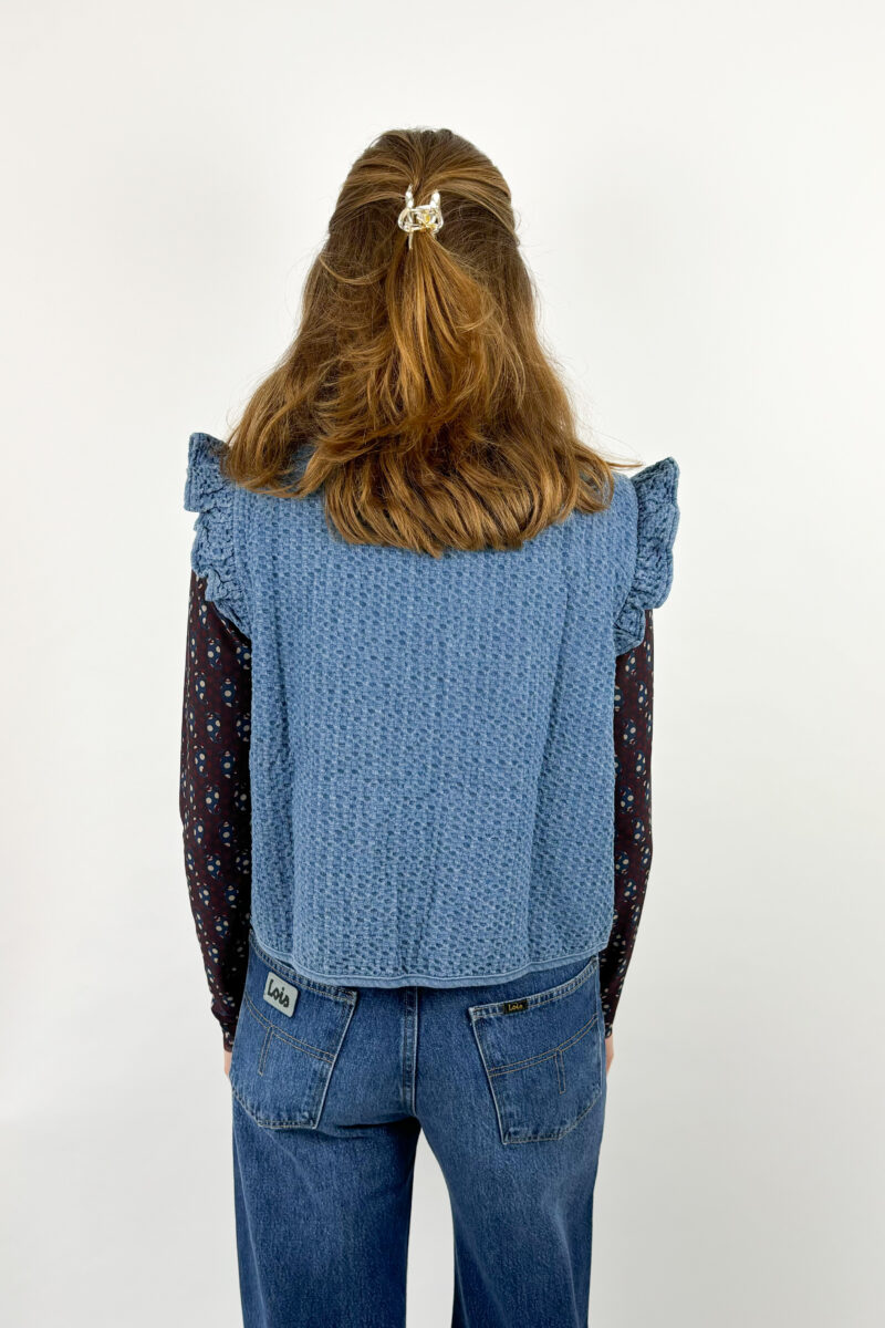 Co Couture Check denim vest