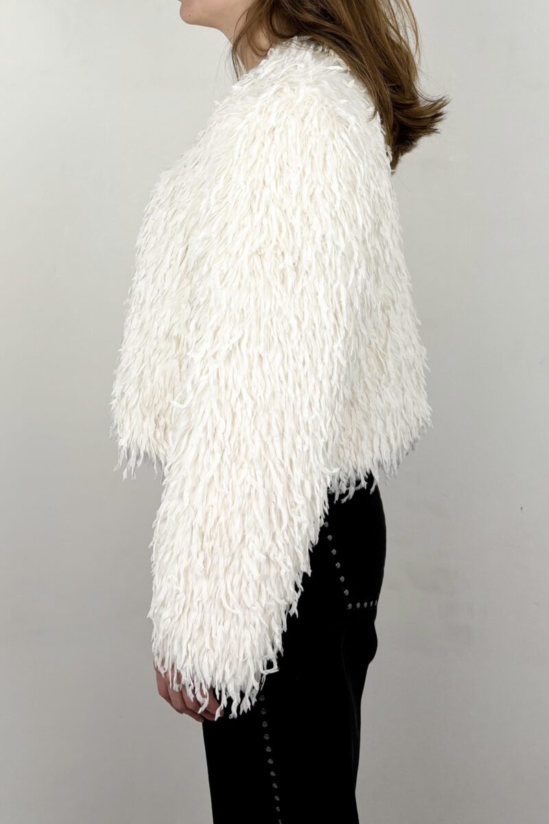 Co Couture feather faux fur