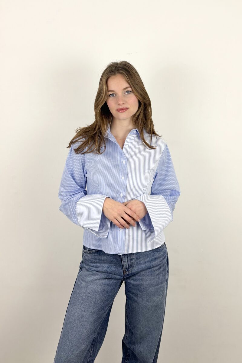 Neo Noir Rosa mix stripe shirt