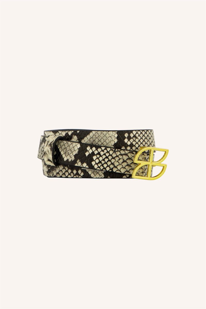 By-Bar Buckle logo snake belt