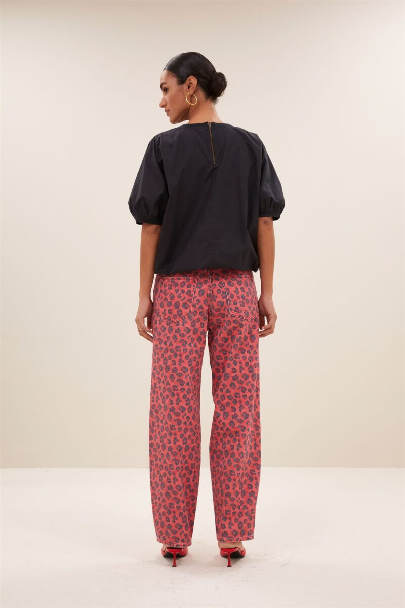 By-Bar Lew red cheetah pants