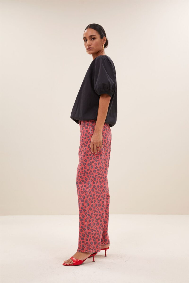 By-Bar Lew red cheetah pants