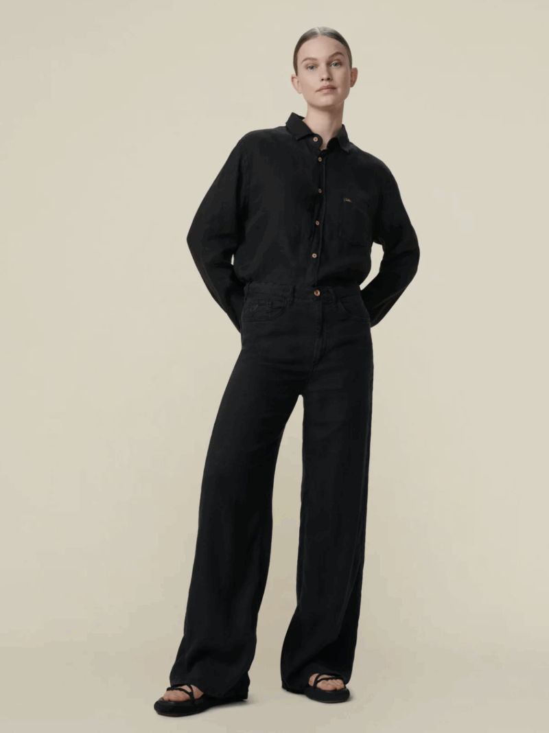 Lois Skater loose linnen black
