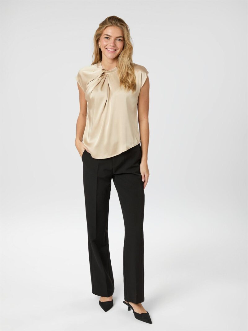 Neo Noir Fleur drapy blouse