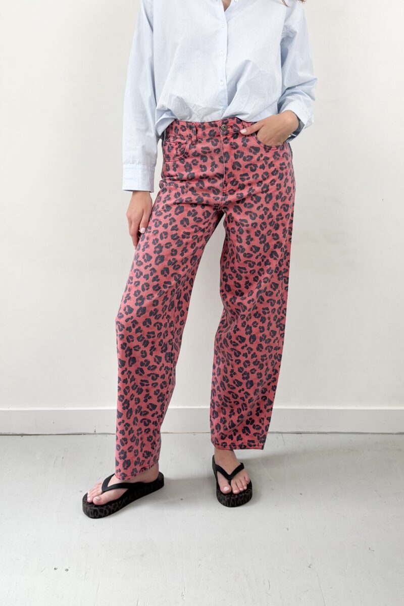 By-Bar Lew red cheetah pants