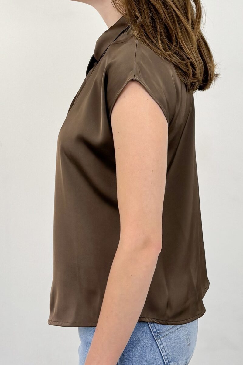 Neo Noir Fleur drapy blouse