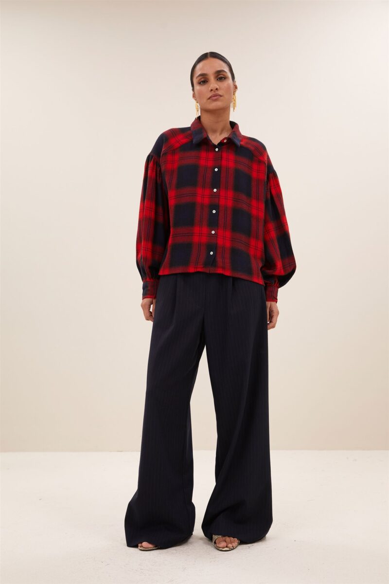 By-Bar Sarah short red check