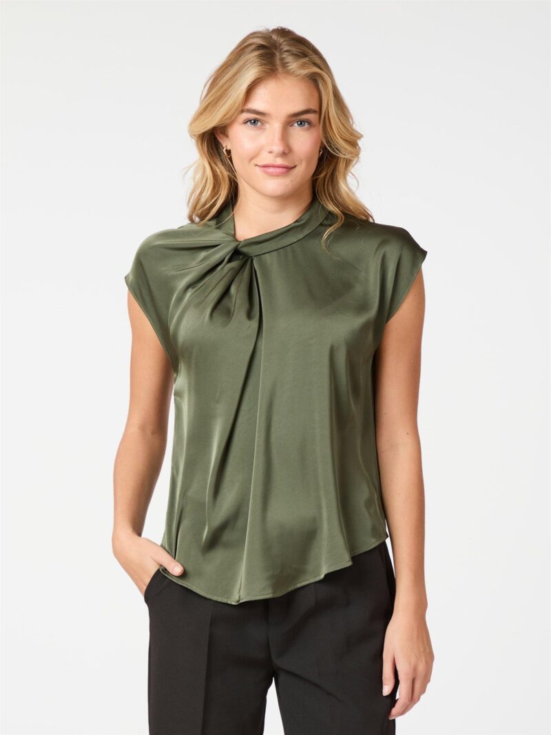 Neo Noir Fleur drapy blouse
