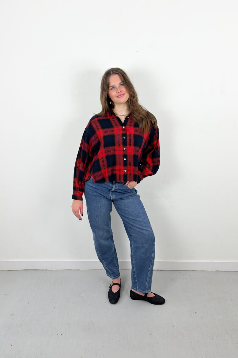 By-Bar Sarah short red check