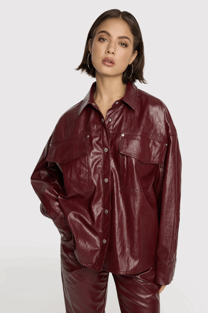 Alix Faux leather blouse