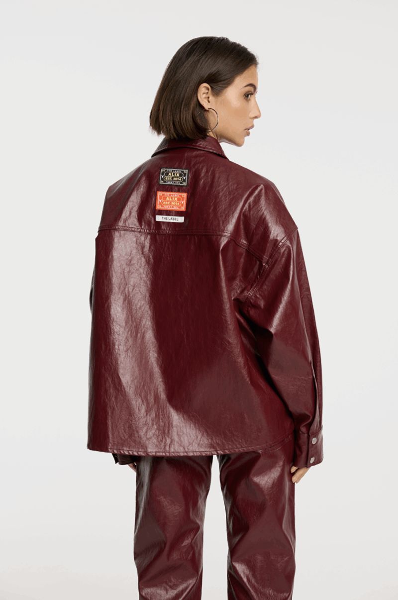 Alix Faux leather blouse