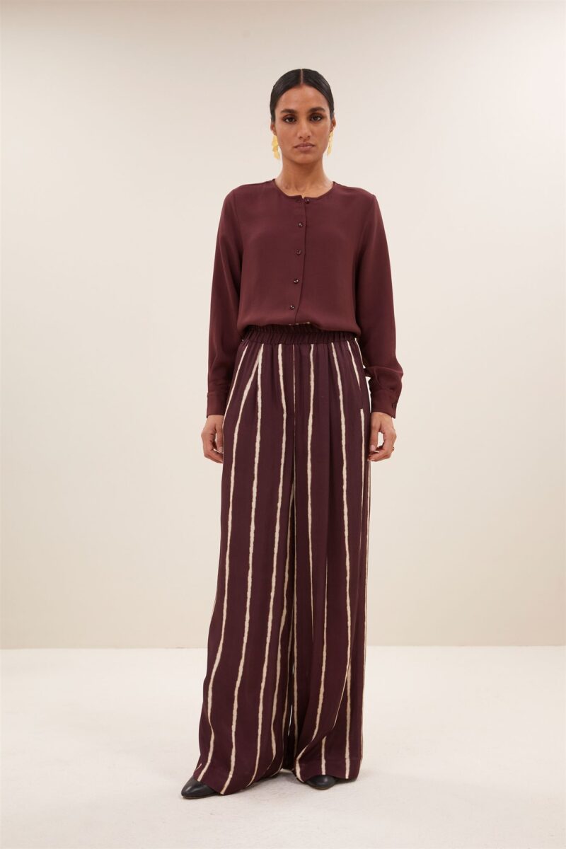 By-Bar Noi satin stripe blouse