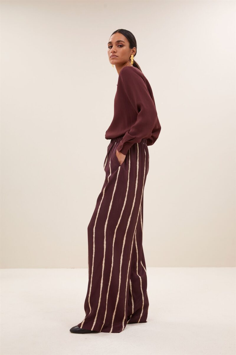 By-Bar Noi satin stripe blouse