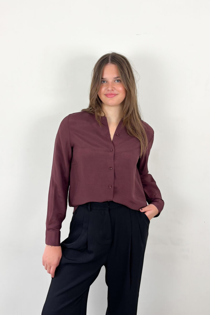 By-Bar Noi satin stripe blouse