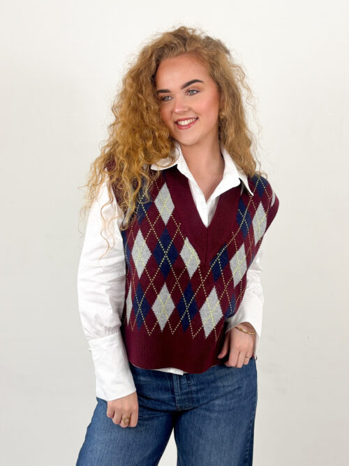 Co Couture Row check vest
