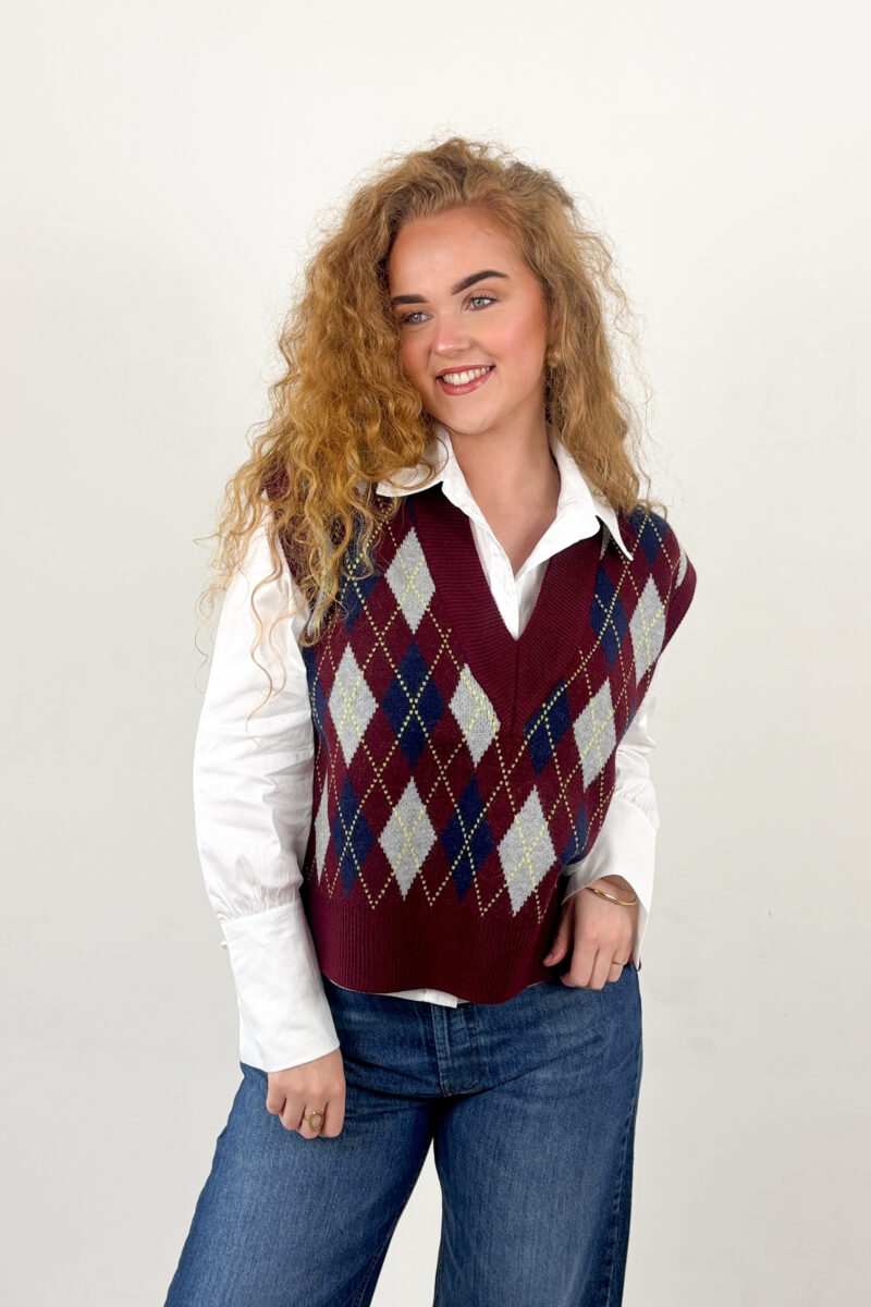 Co Couture Row check vest