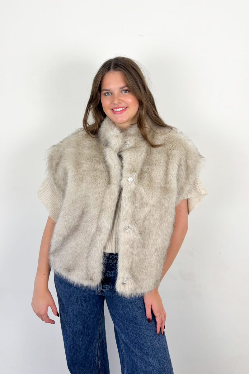Neo Noir Kevini faux fur vest