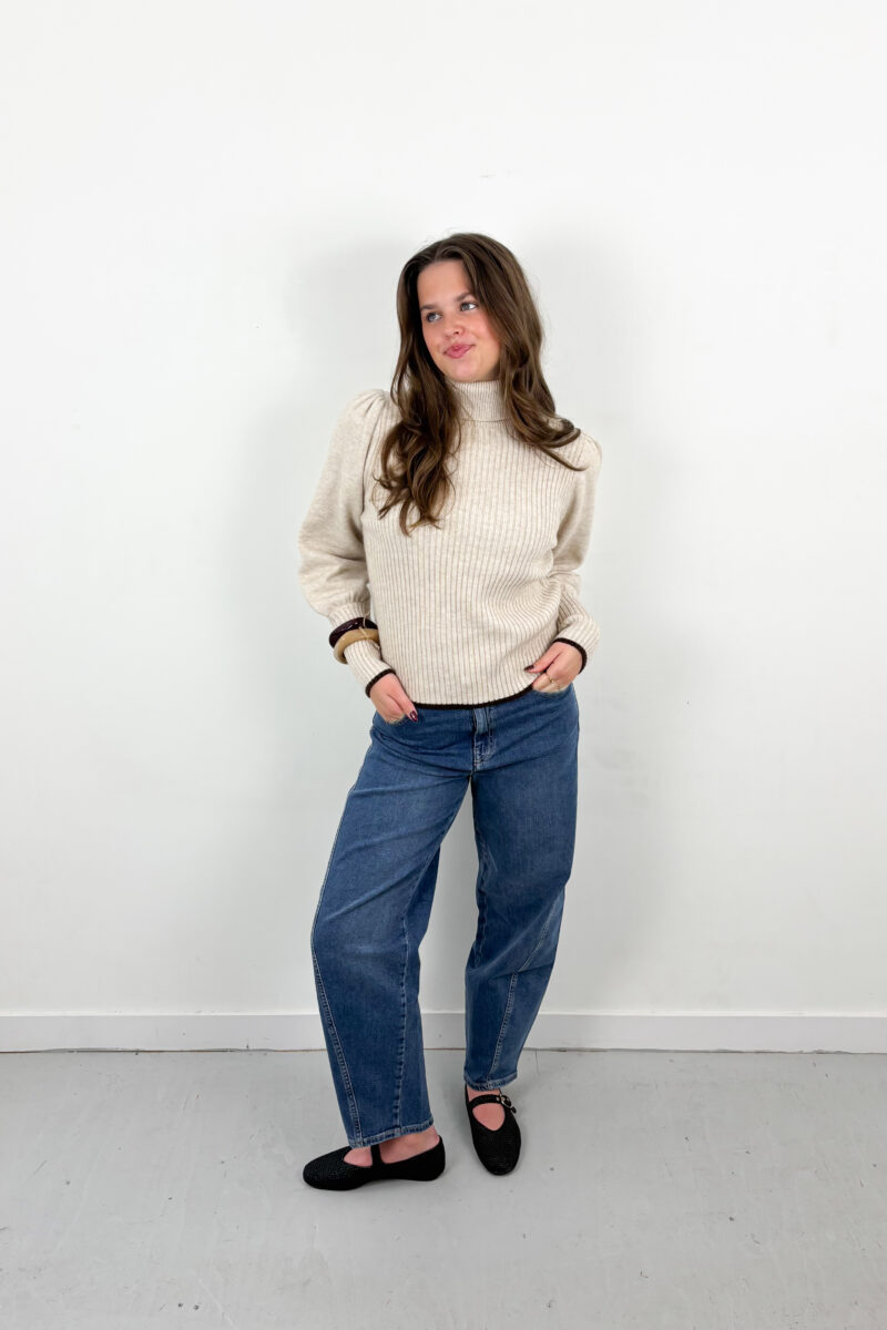 Co Couture Row puff roll neck