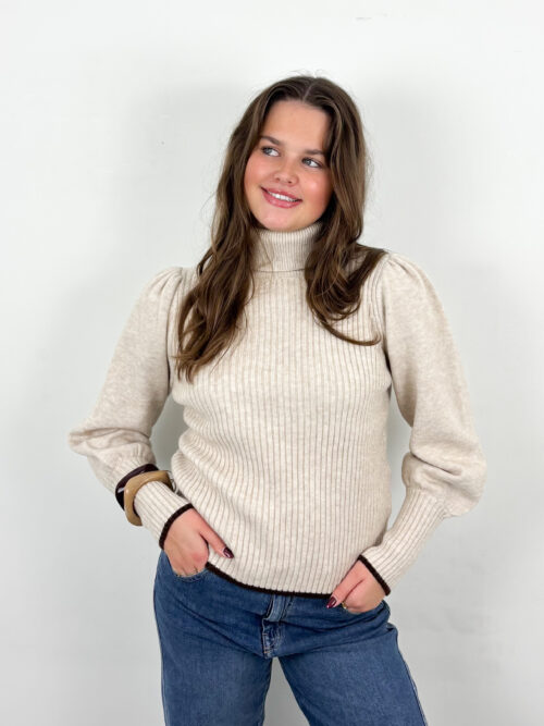 Co Couture Row puff roll neck