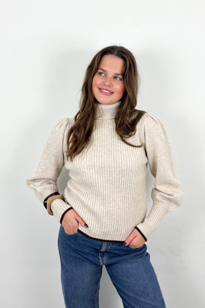Co Couture Row puff roll neck