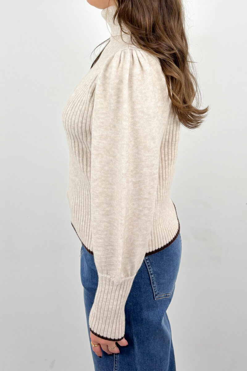 Co Couture Row puff roll neck