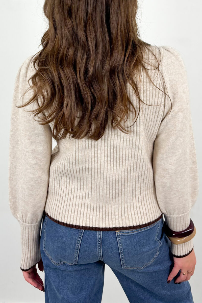 Co Couture Row puff roll neck