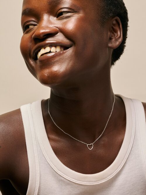 Enamel Organic heart necklace