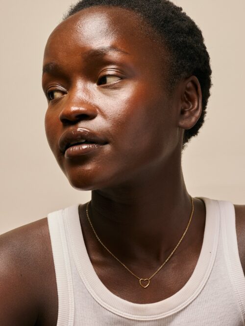 Enamel Organic heart necklace