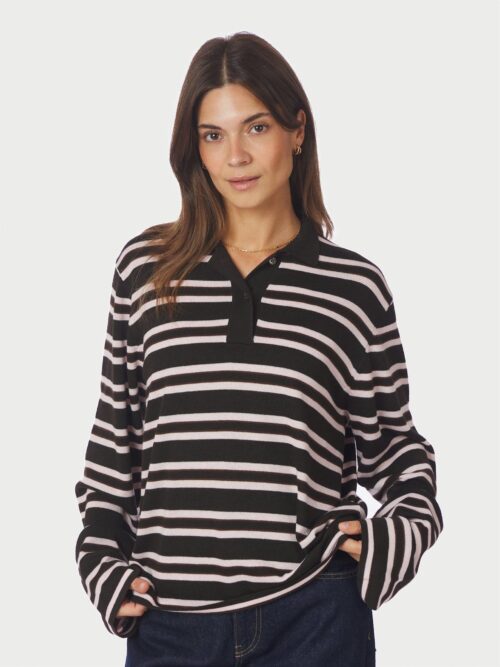 Neo Noir Mala polo knit blouse