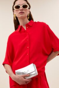By-Bar Sunny satin stripe top