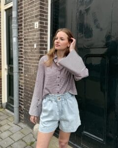 RE/BORN Adriana stripe blouse