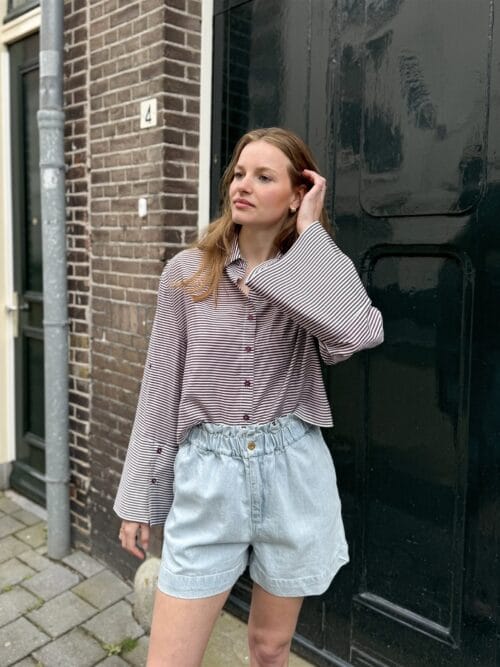 RE/BORN Adriana stripe blouse