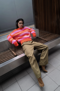 TWNS Kale striped knit