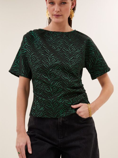 By-Bar Lola zip zebra blouse