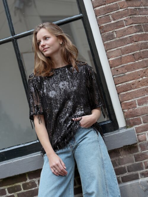 Co Couture Tyra sequin blouse